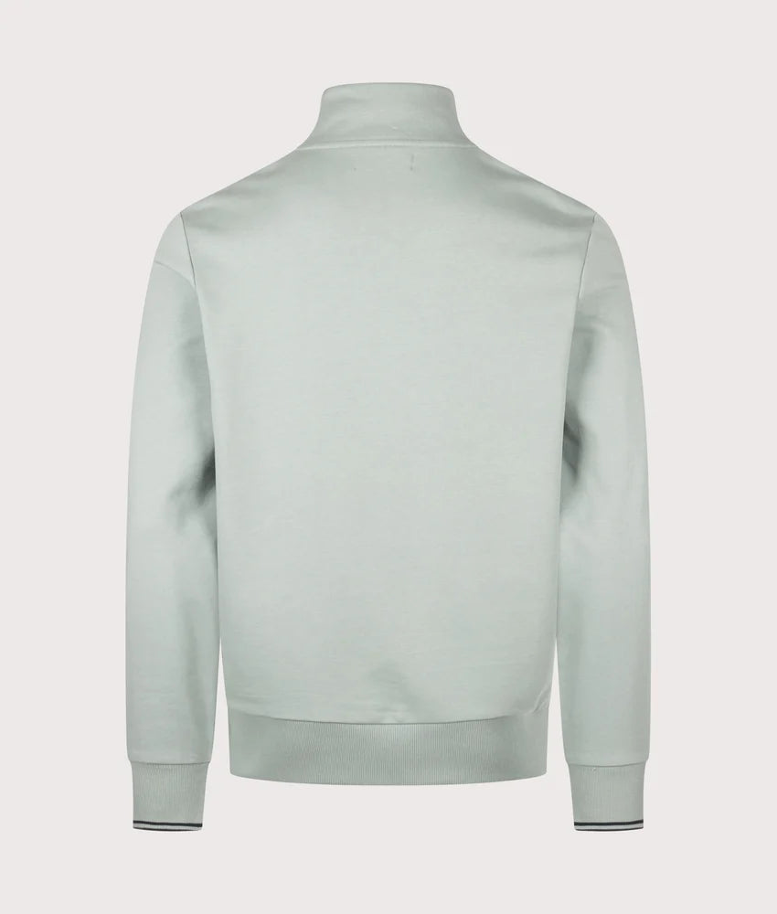 Fred Perry M3574 Half Zip Sweatshirt - Silver Blue/Dark Airforce