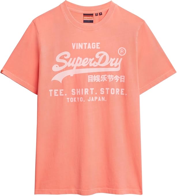 Superdry VL Neon Relaxed T-Shirt - Hyper Fire Coral