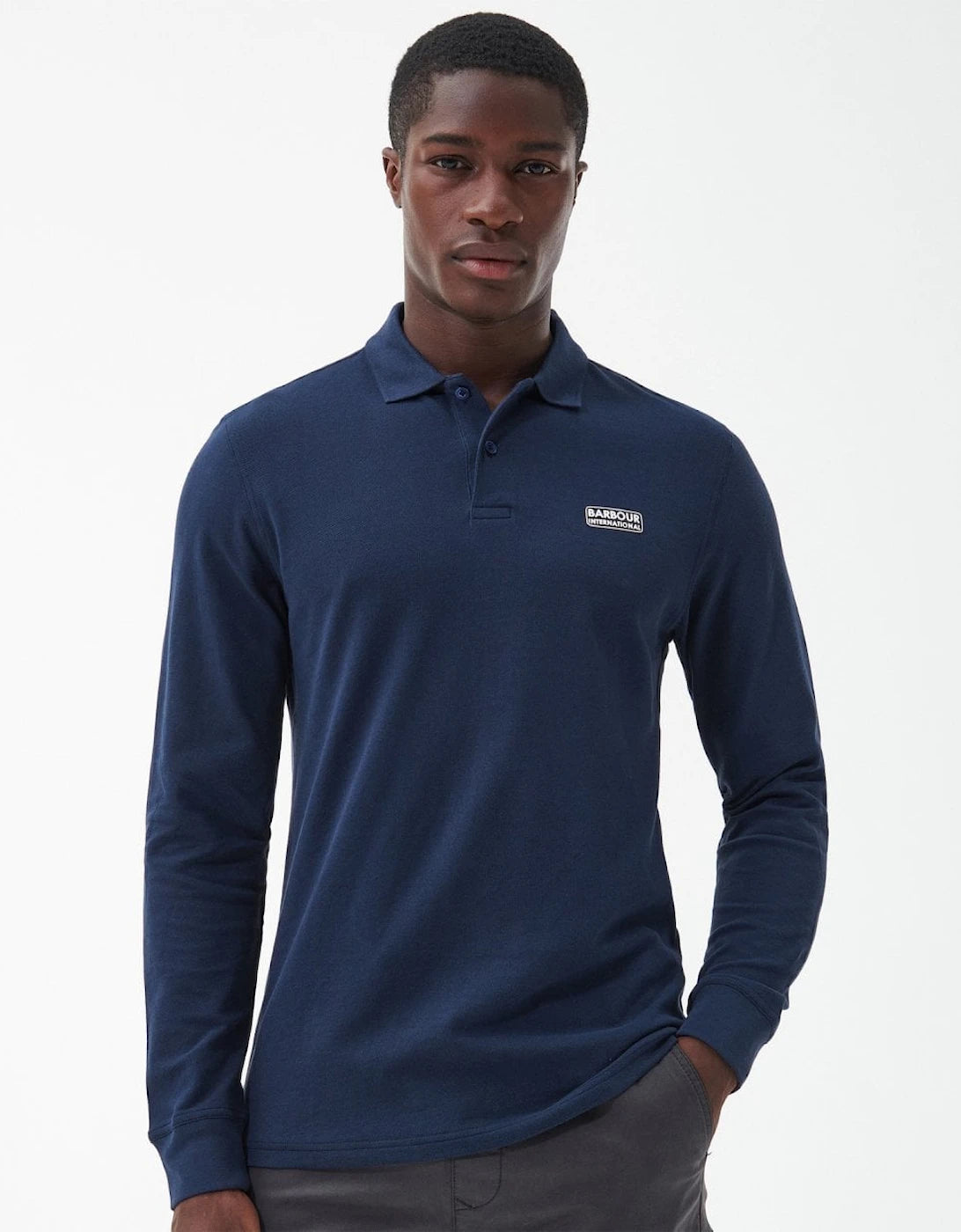 Barbour International Long Sleeve Polo - International Navy