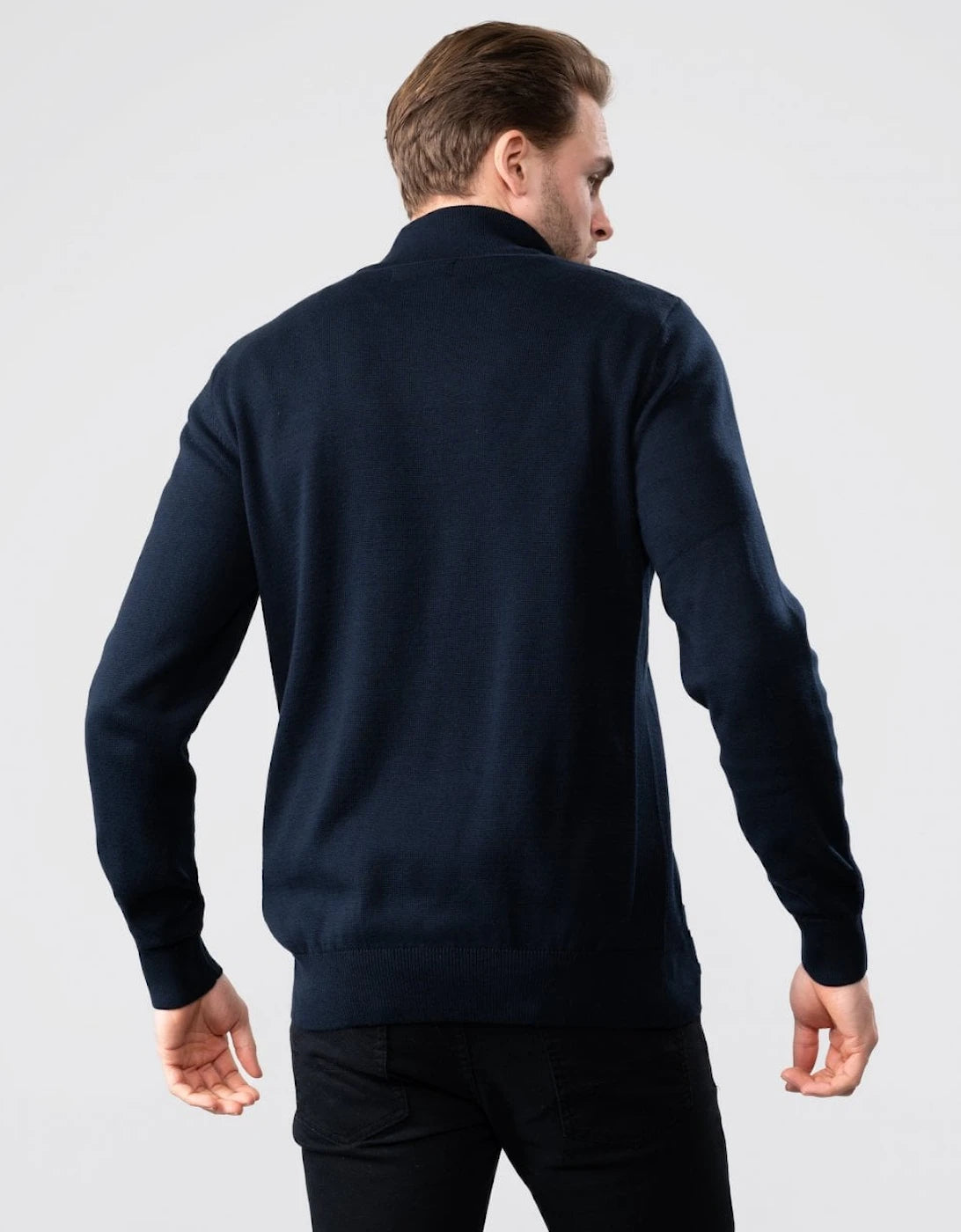 Barbour Cotton Half Zip Jumper - Navy