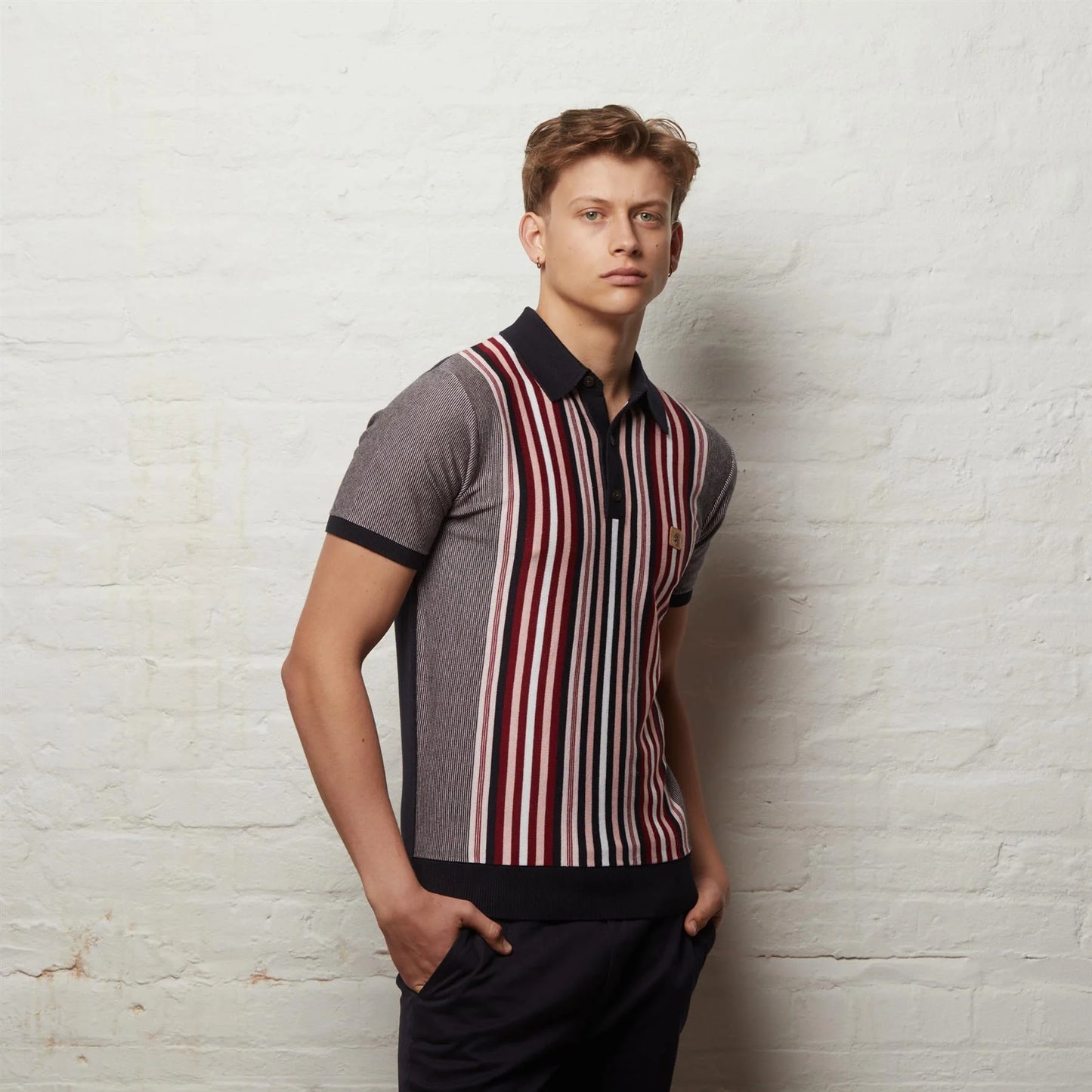 Gabicci Jed Knit Polo Shirt - Navy