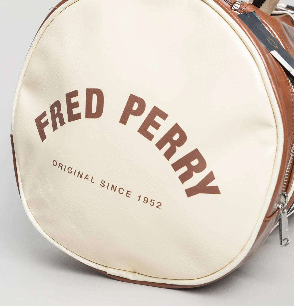 Fred Perry Classic Barrel Bag - Tan/Ecru