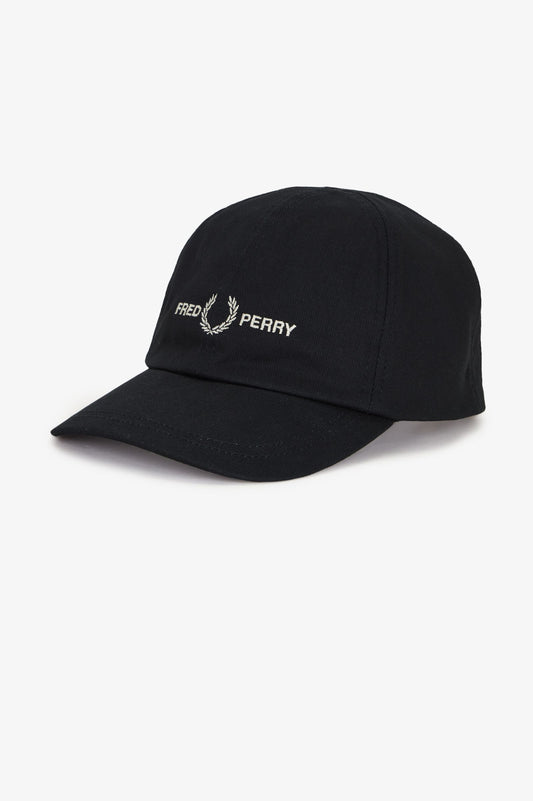 Fred Perry Graphic Branded Twill Cap - Black / Warm Grey