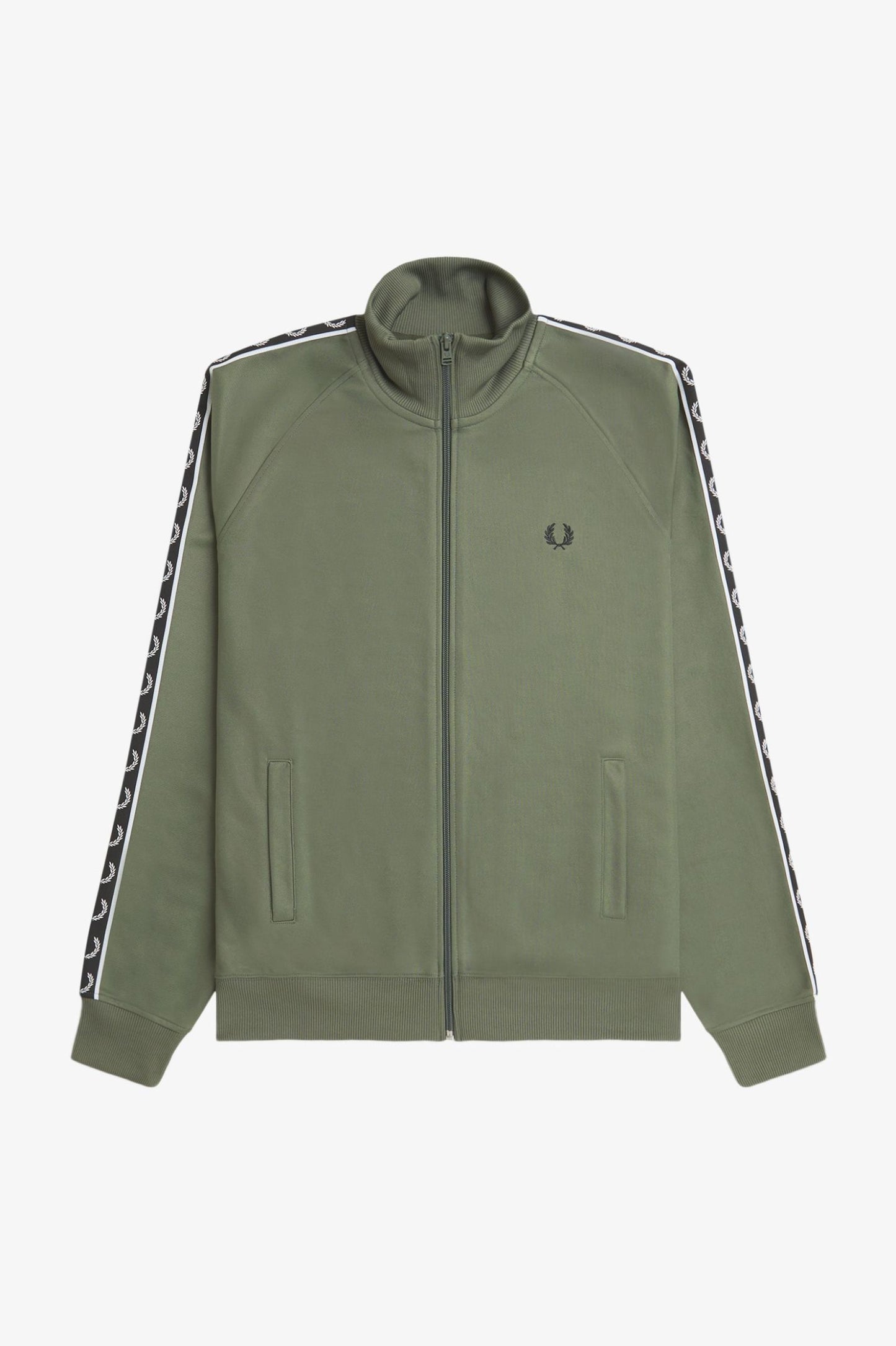 Fred Perry Taped Track Jacket - Laurel Wreath Green/Black