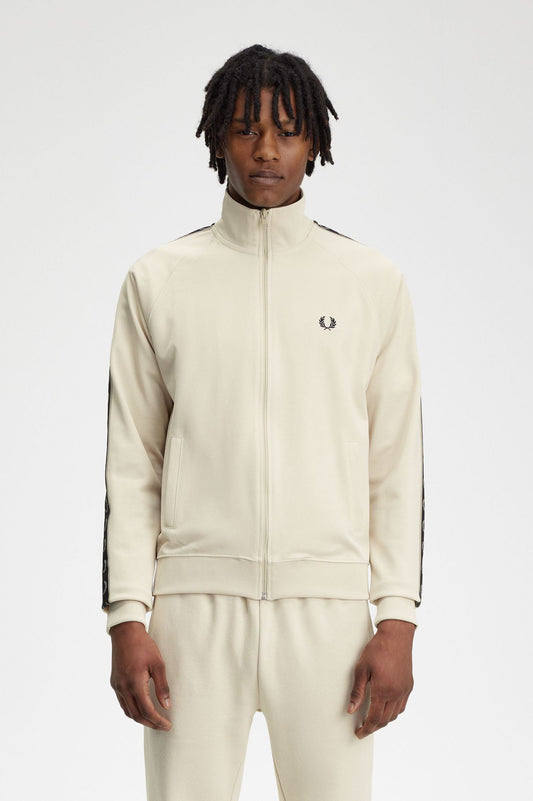 Fred Perry Contrast Tape Track Jacket - Oatmeal / Warm Grey
