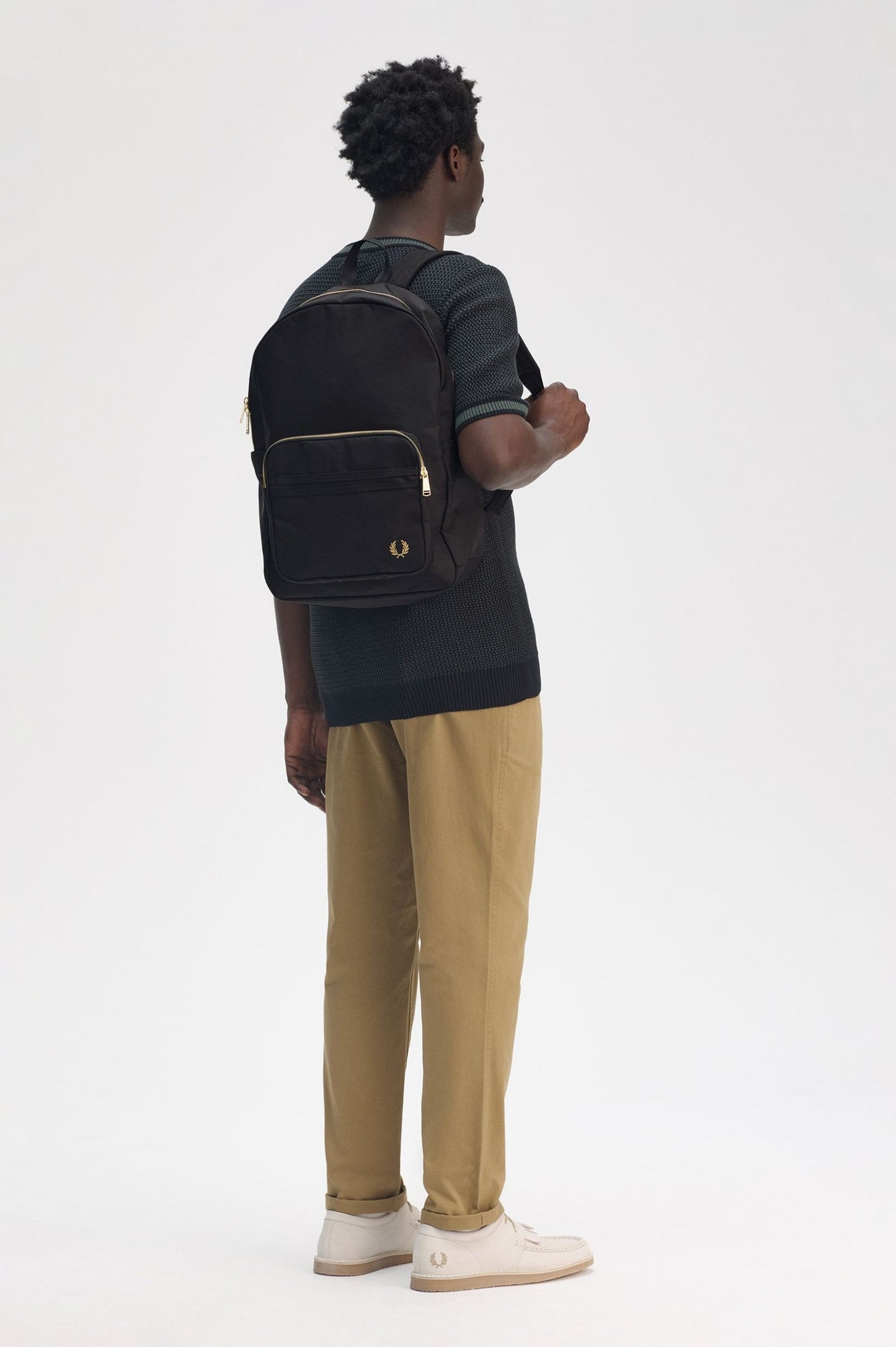 Fred Perry Textured Nylon Backpack - Black