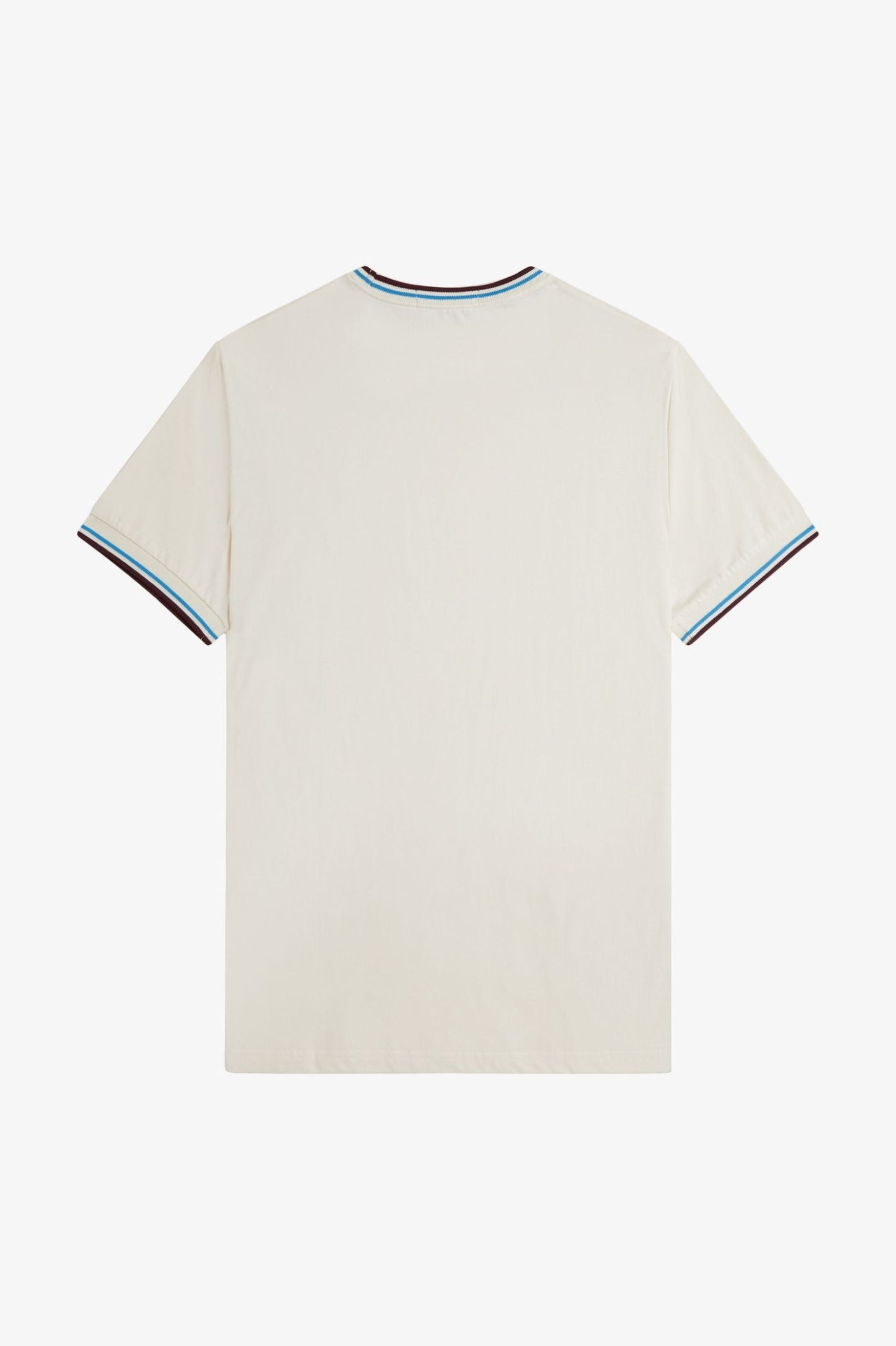 Fred Perry M1588V Twin Tipped T-Shirt - Ecru/Court Blue/Oxblood