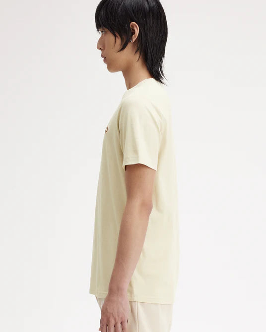 Fred Perry Crew Neck T-Shirt - Oatmeal/Whisky Brown
