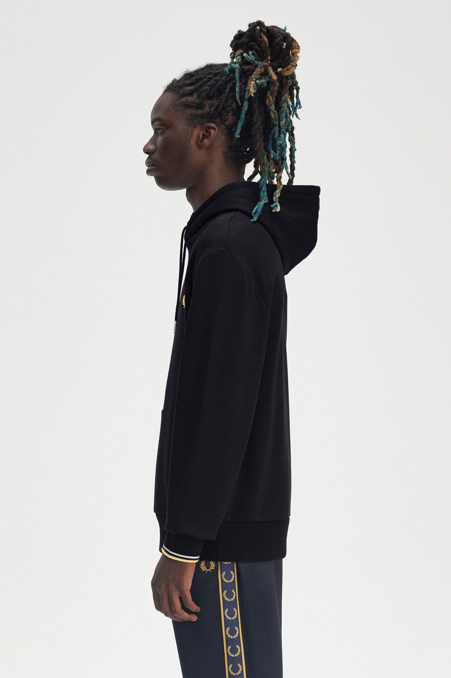 Fred Perry Tipped Hooded Sweatshirt - Navy/Ecru/Honeycomb