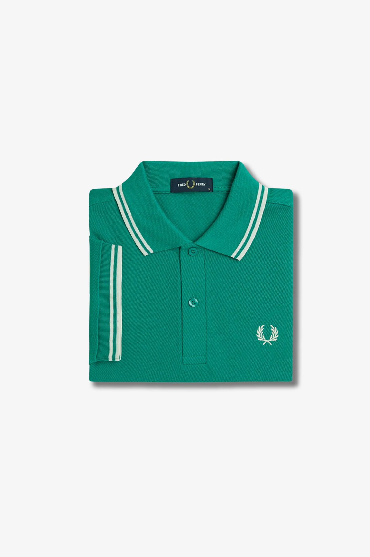 Fred Perry Twin Tipped Polo Shirt - Label Green/Ecru