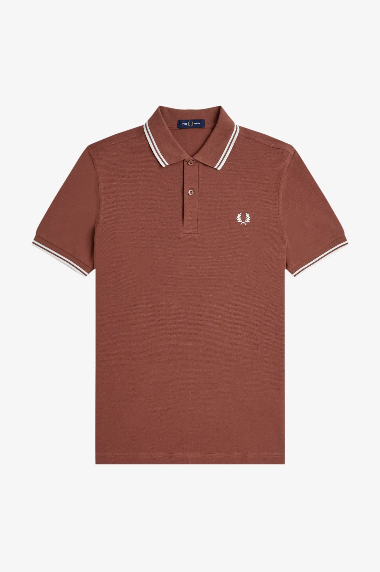 Fred Perry M3600 Twin Tipped Polo Shirt - Whisky Brown/Ecru/Ecru