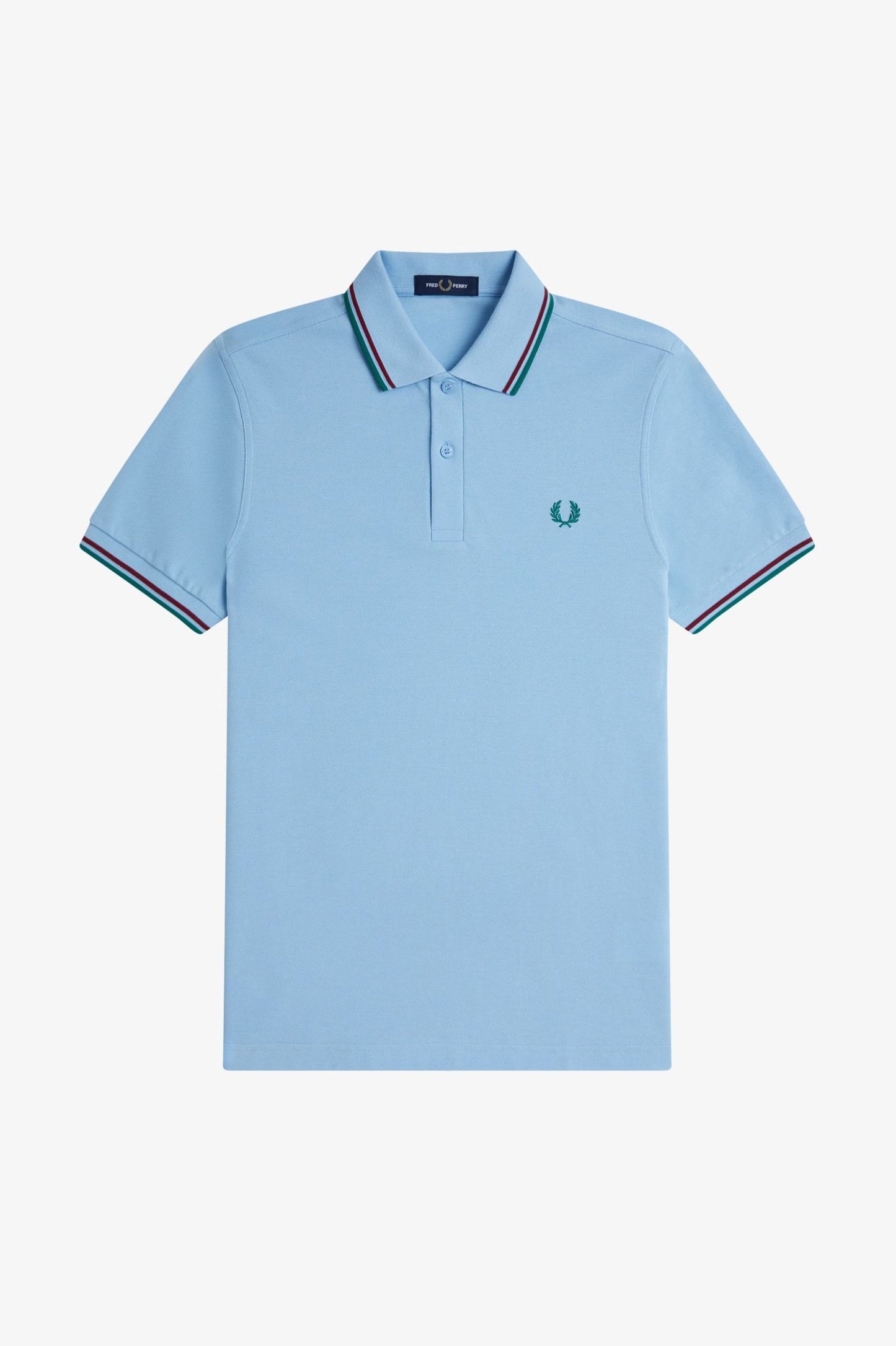 Fred Perry M3600 Twin Tipped Polo Shirt - Track Blue/Burnt Red/Sport Green