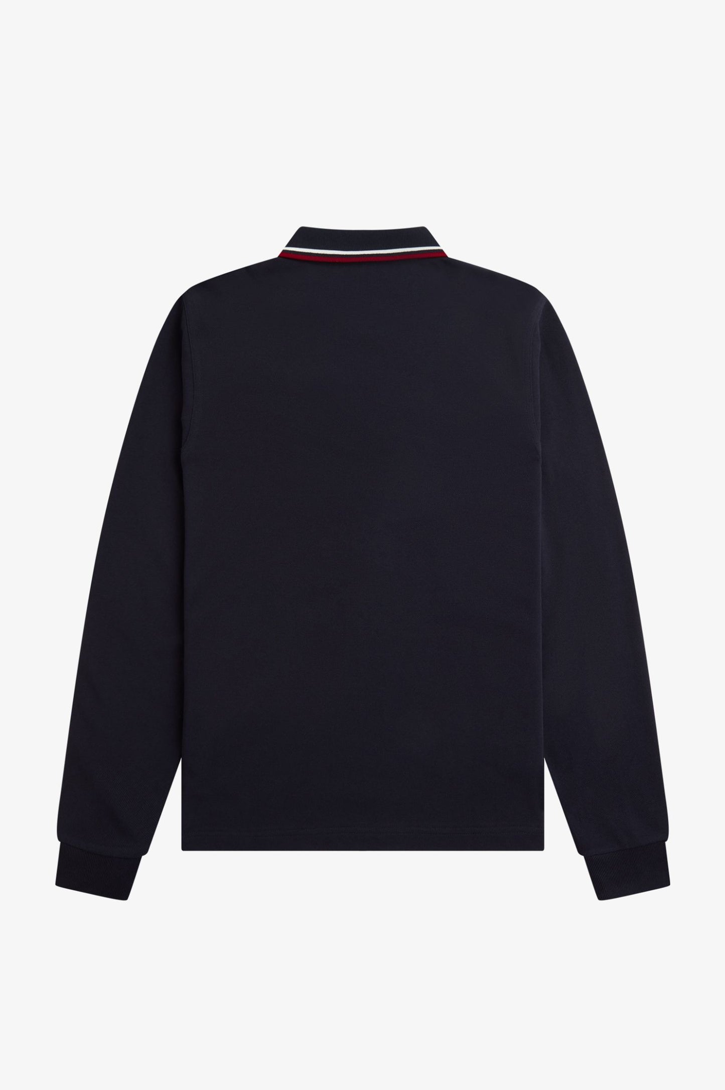 Fred Perry M3636 L/S Twin Tipped Polo Shirt - Navy/Snow White/Burnt Red