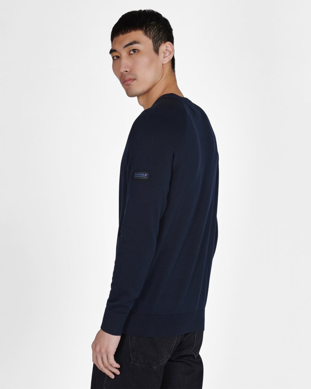 Barbour International Cotton Crew Neck Jumper - International Navy