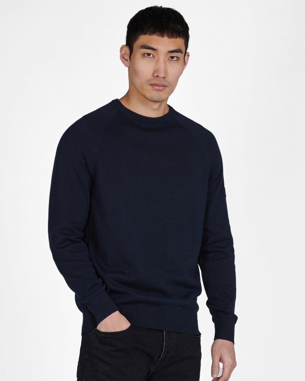 Barbour International Cotton Crew Neck Jumper - International Navy