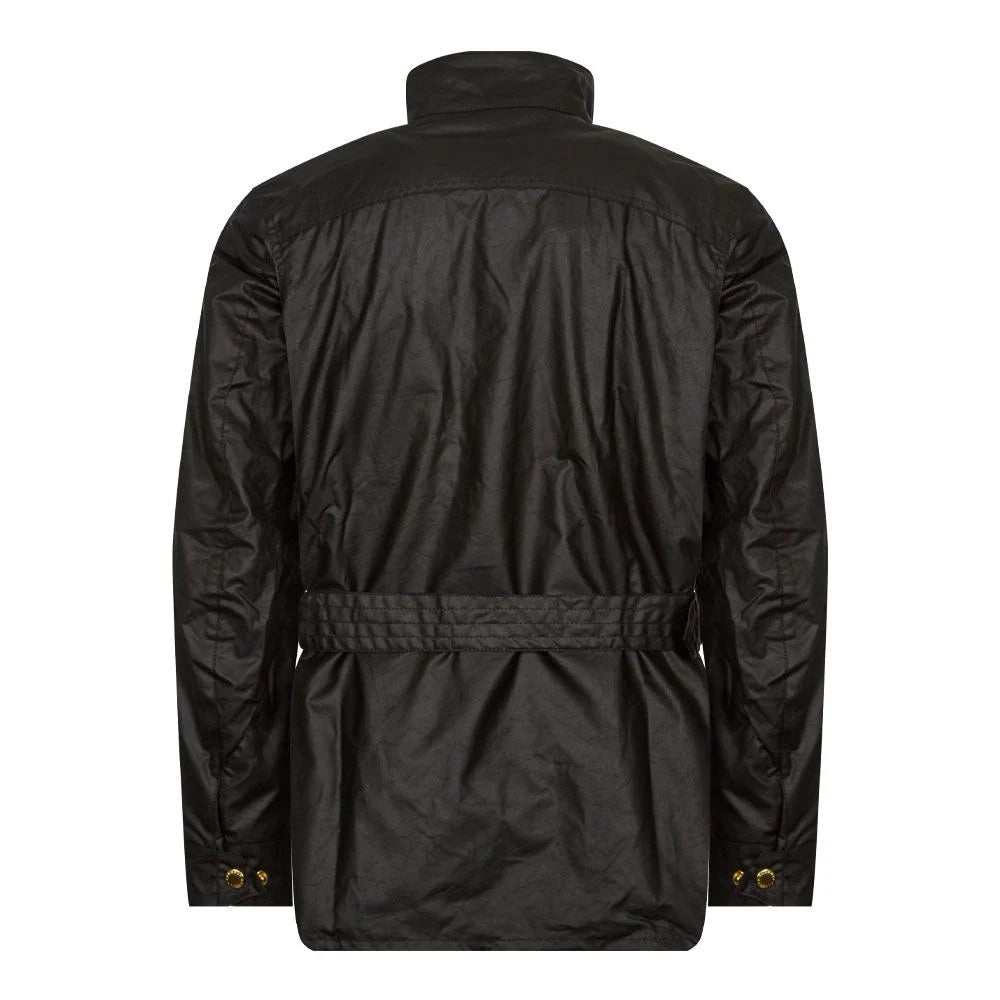 Barbour International Union Jack Wax Jacket - Black