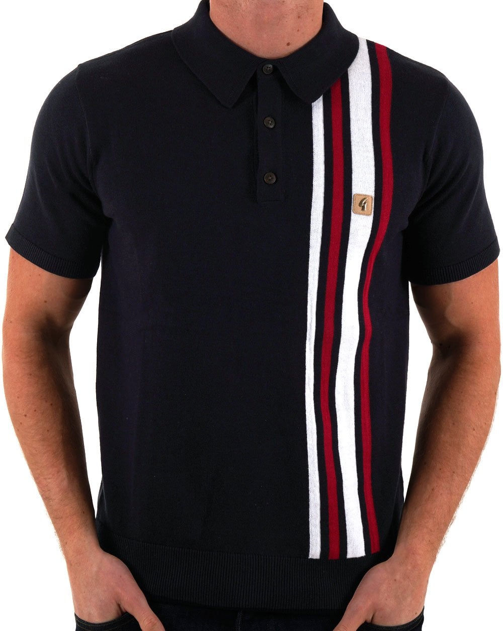 Gabicci Soda Knitted Polo Shirt - Navy