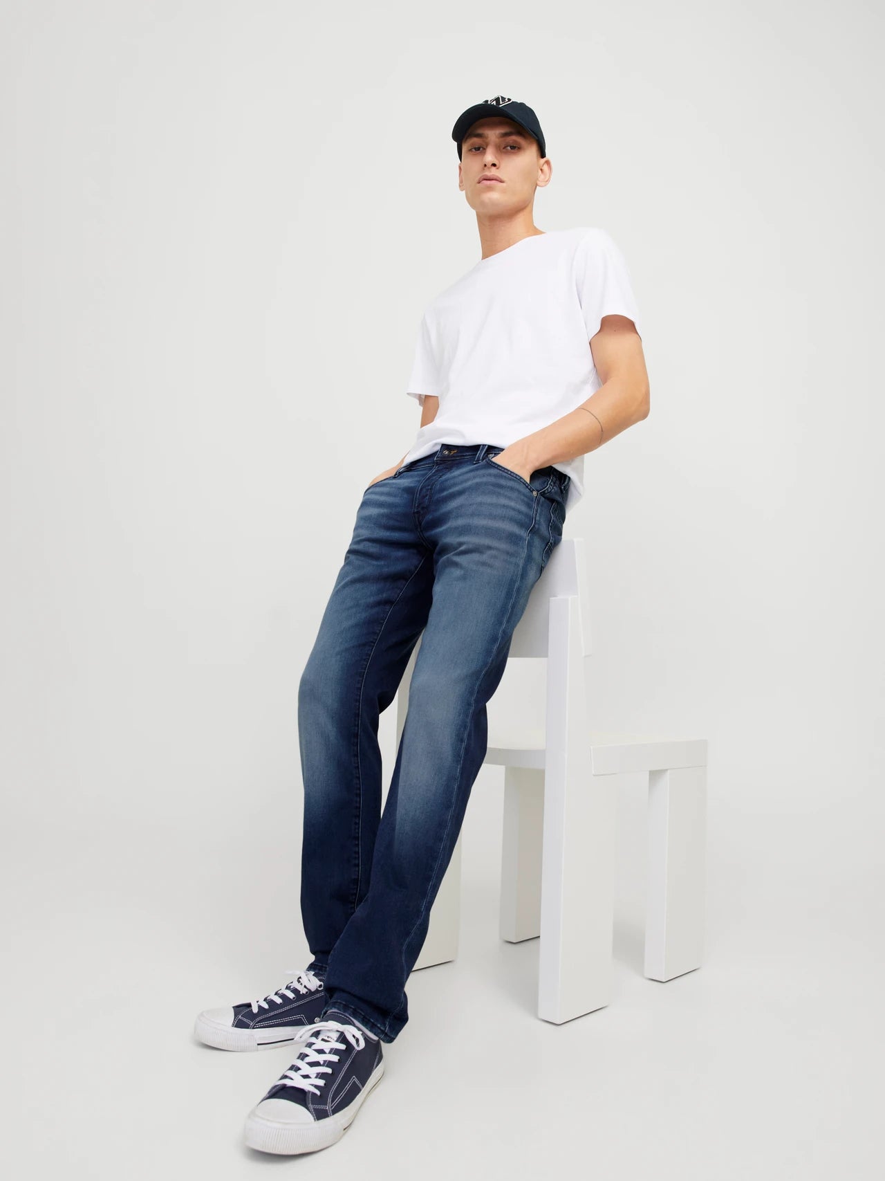 Jack&Jones Mike Fox 424 Tapered Fit Jeans - Blue/Blue Denim