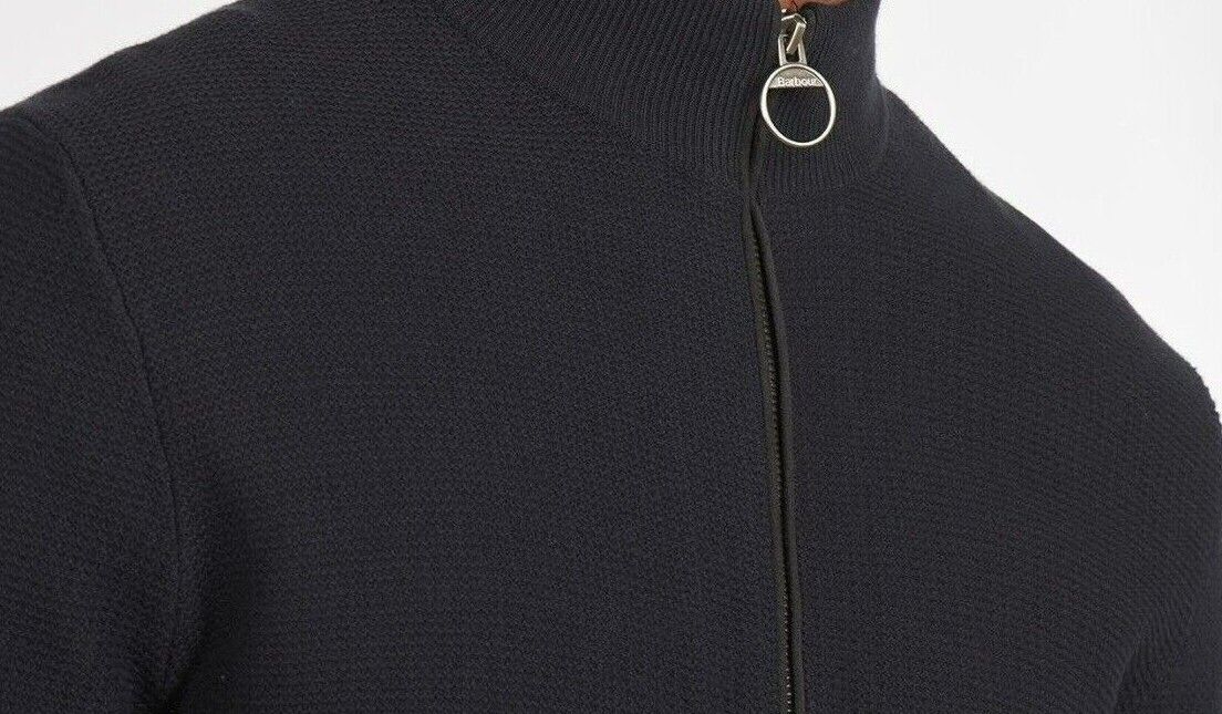 Barbour Abhainn Zip Thru Sweater - Navy