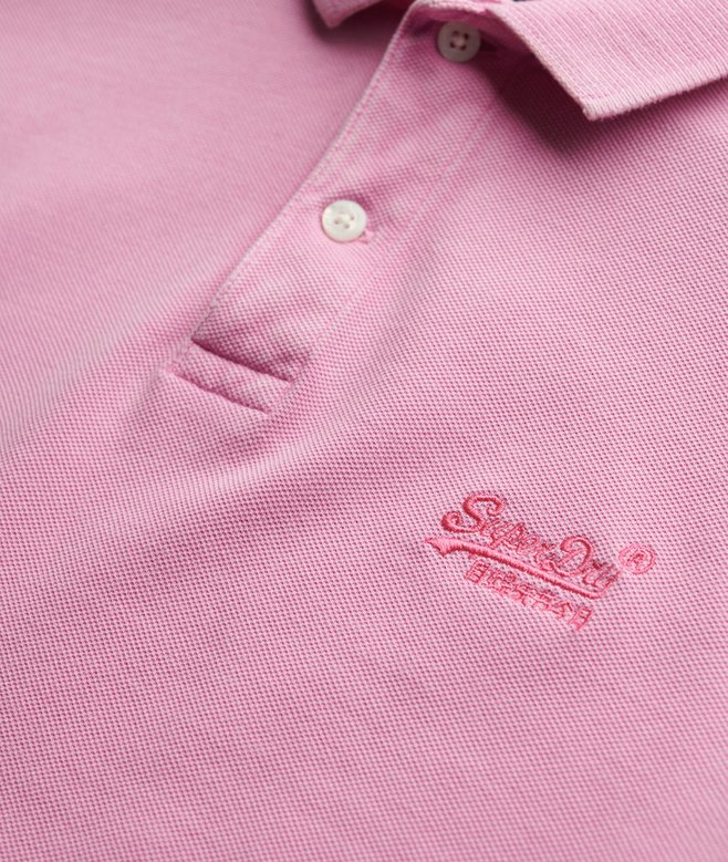 Superdry Vintage Destroy Polo Shirt - Fuchsia Pink
