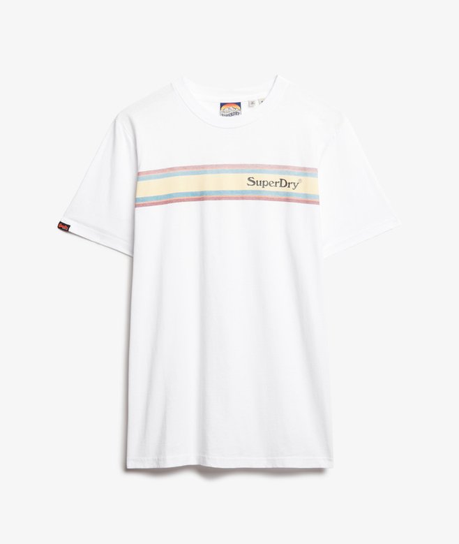 Superdry Venue Logo Stripe Relaxed T-Shirt - Optic