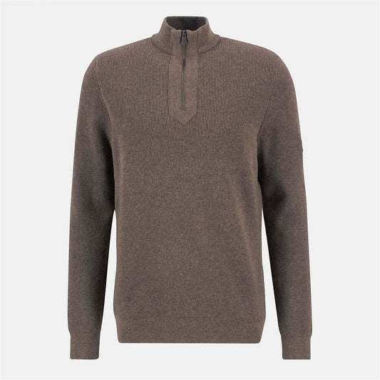 Barbour Crawley Funnel Neck Jumper - Brindle