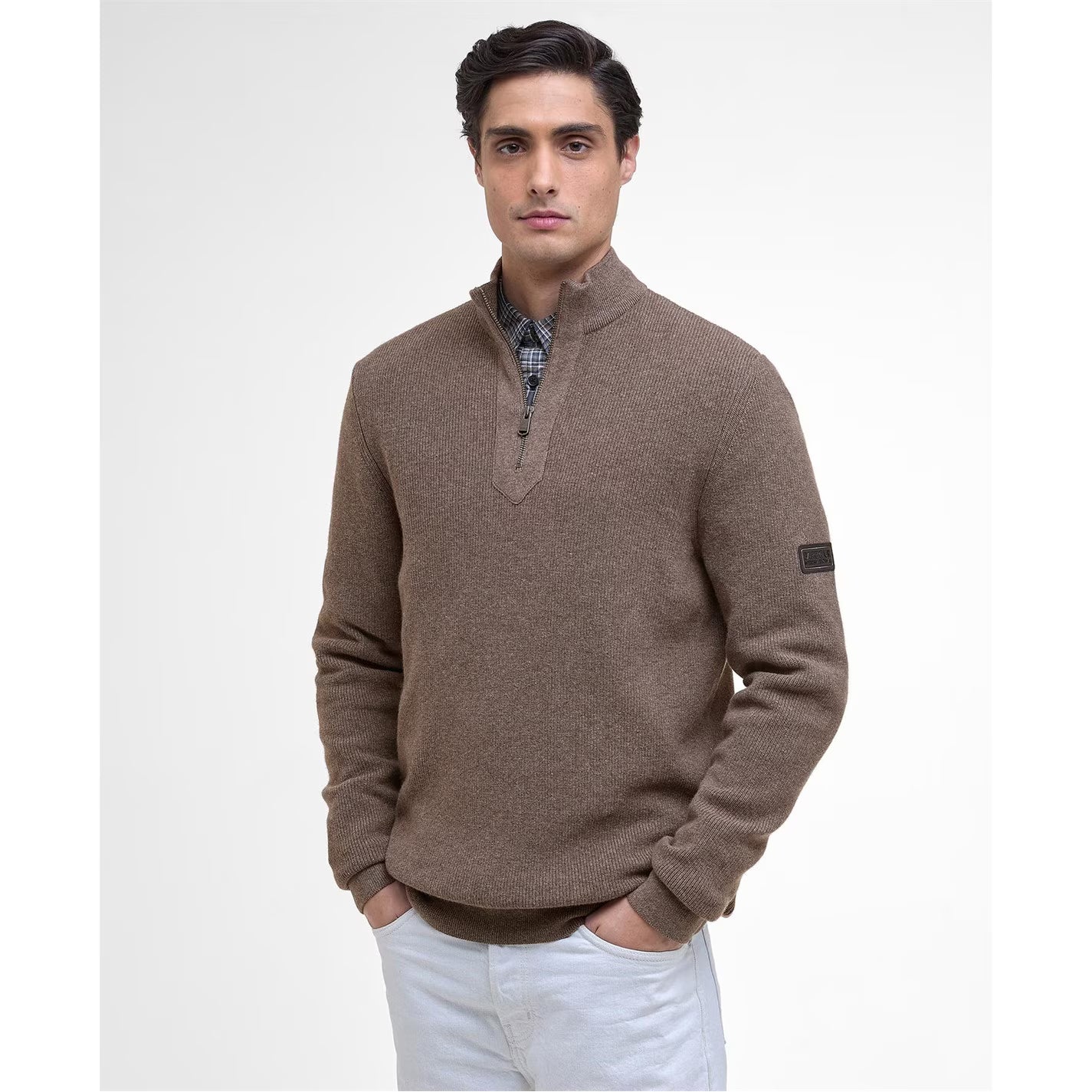 Barbour Crawley Funnel Neck Jumper - Brindle