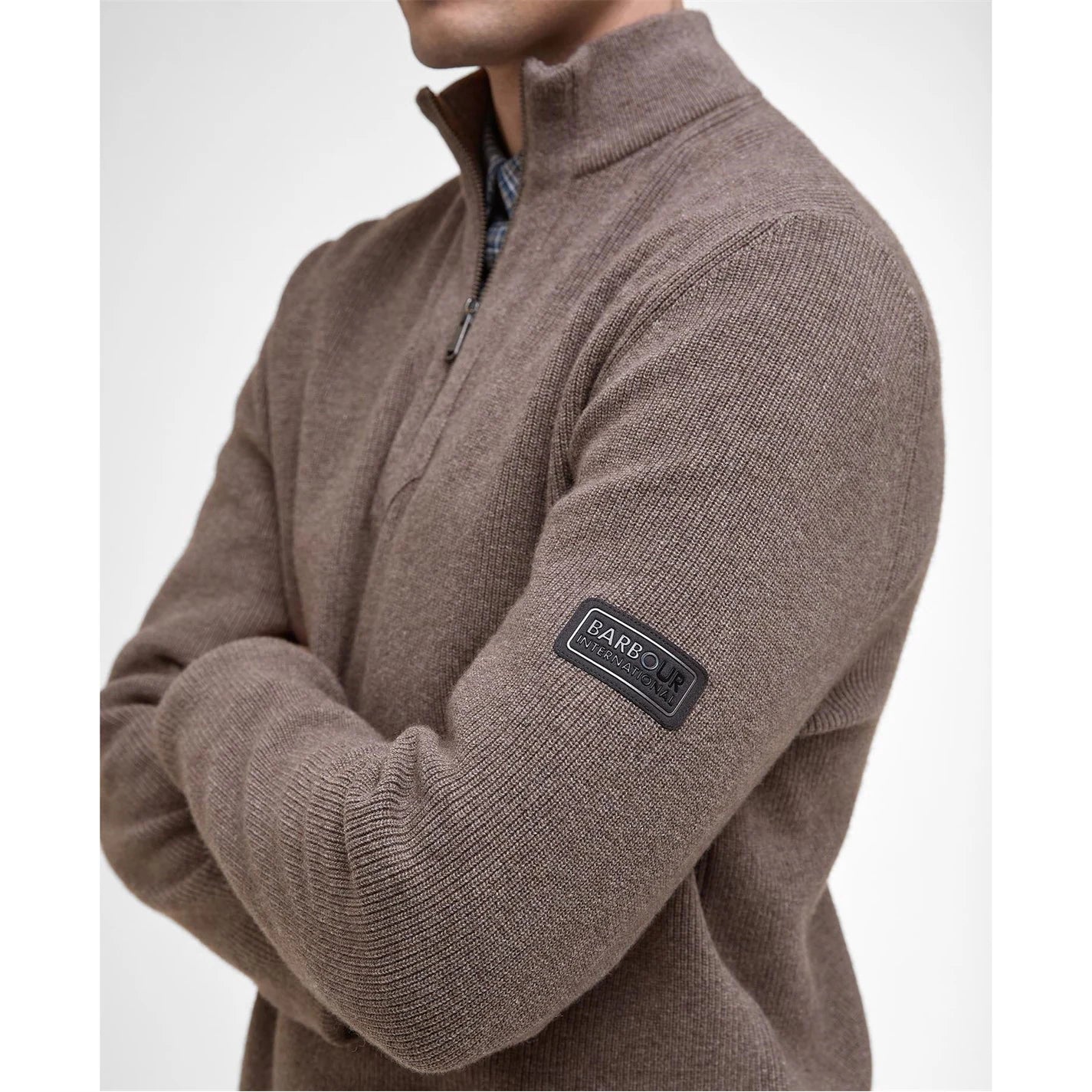 Barbour Crawley Funnel Neck Jumper - Brindle