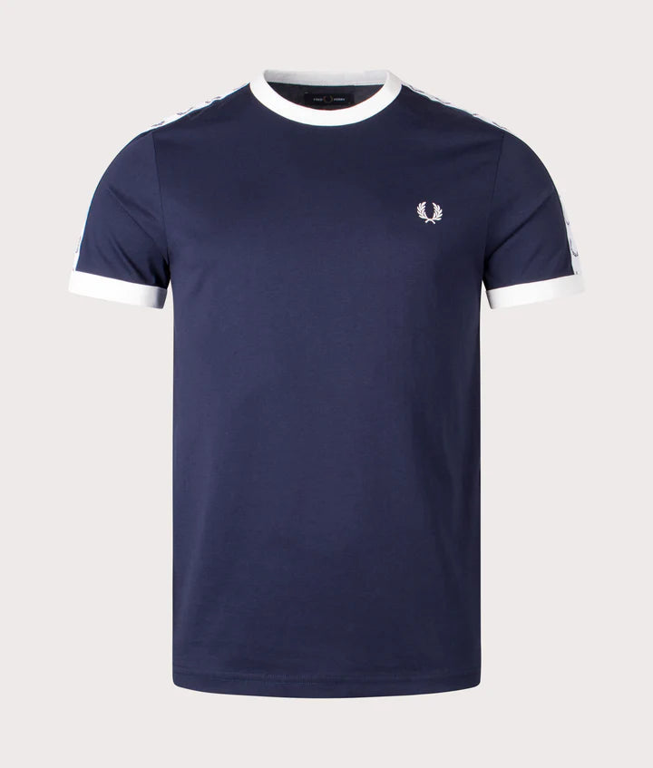 Fred Perry Taped Ringer T-Shirt - Carbon Blue