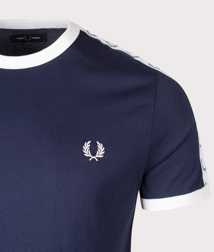 Fred Perry Taped Ringer T-Shirt - Carbon Blue