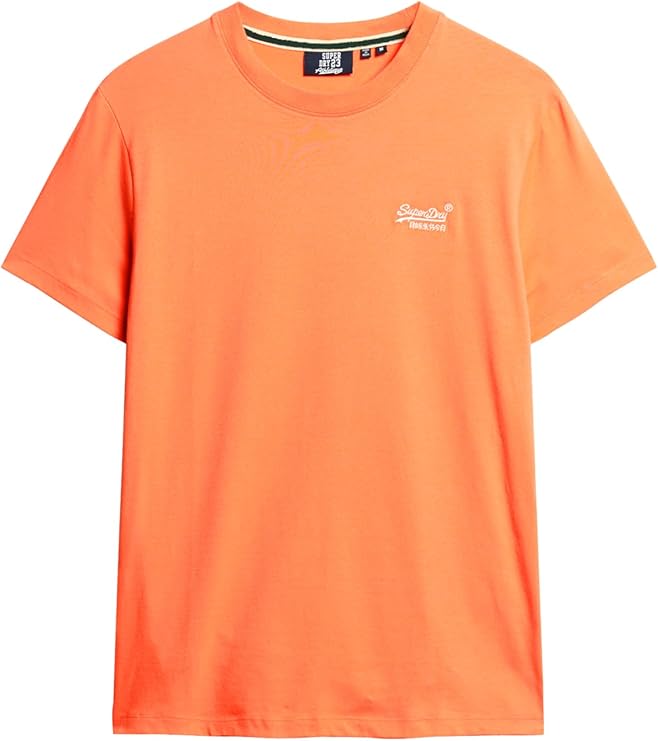 Superdry Essential Logo Embroidered T-Shirt - Sunburst Coral