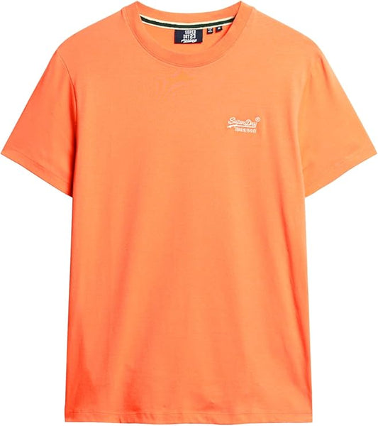 Superdry Essential Logo Embroidered T-Shirt - Sunburst Coral