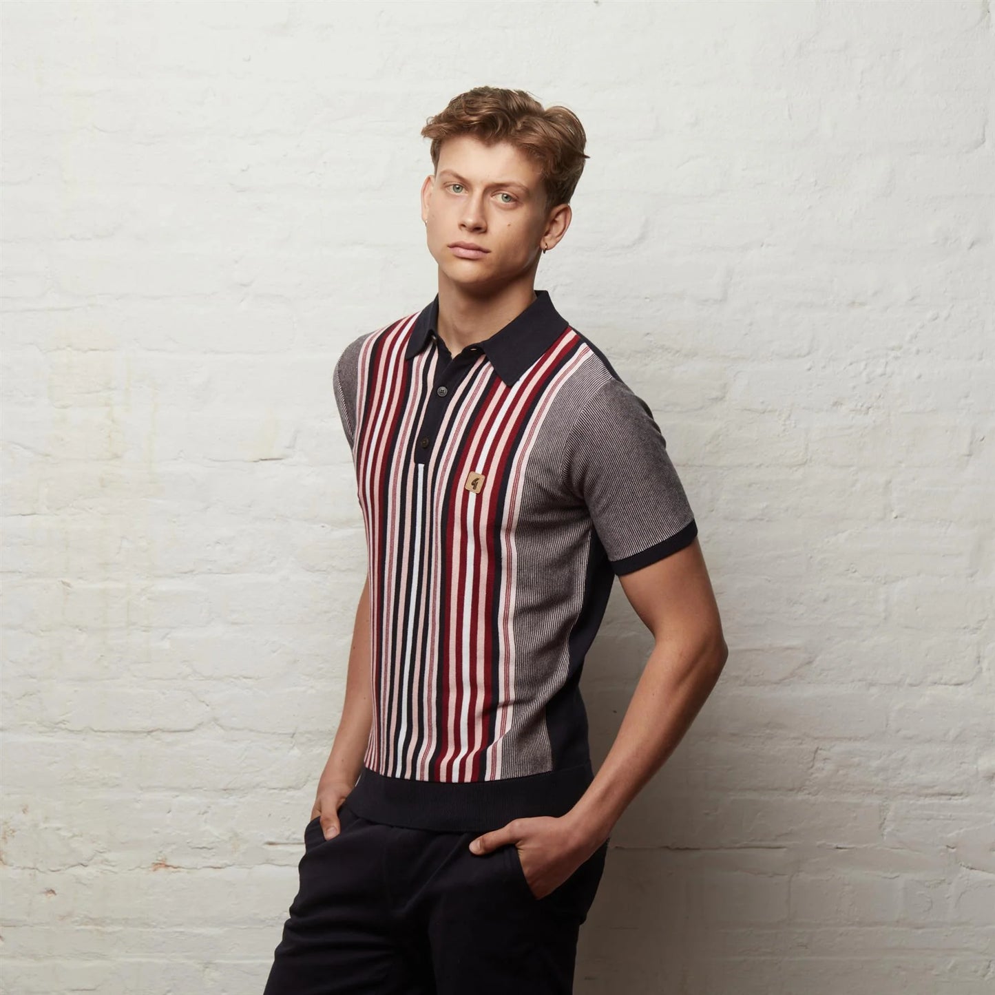 Gabicci Jed Knit Polo Shirt - Navy