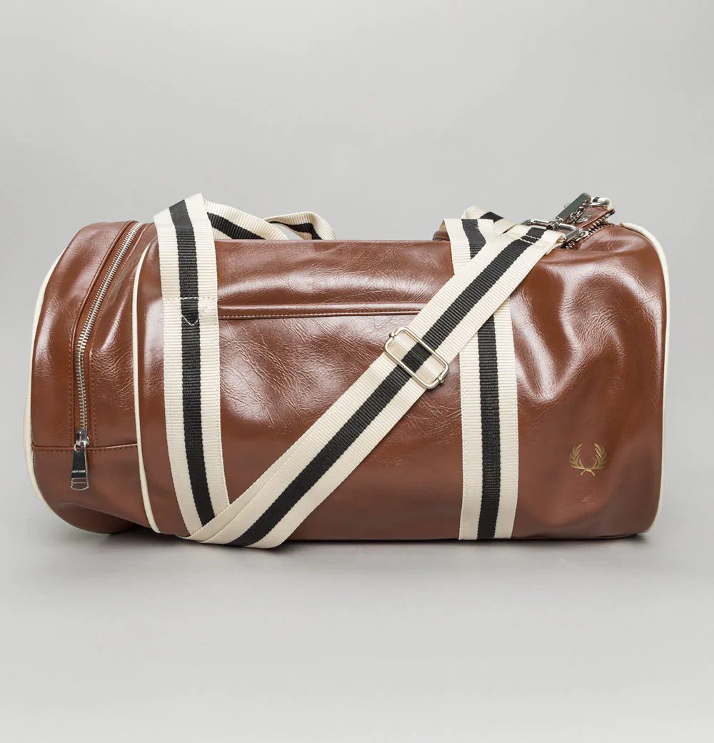 Fred Perry Classic Barrel Bag - Tan/Ecru