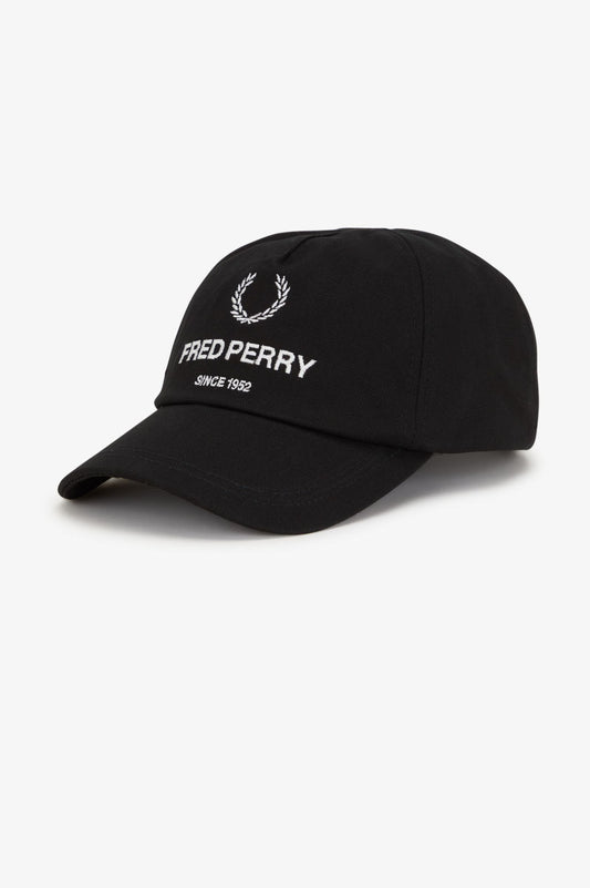 Fred Perry Cotton Canvas Branded Cap - Black