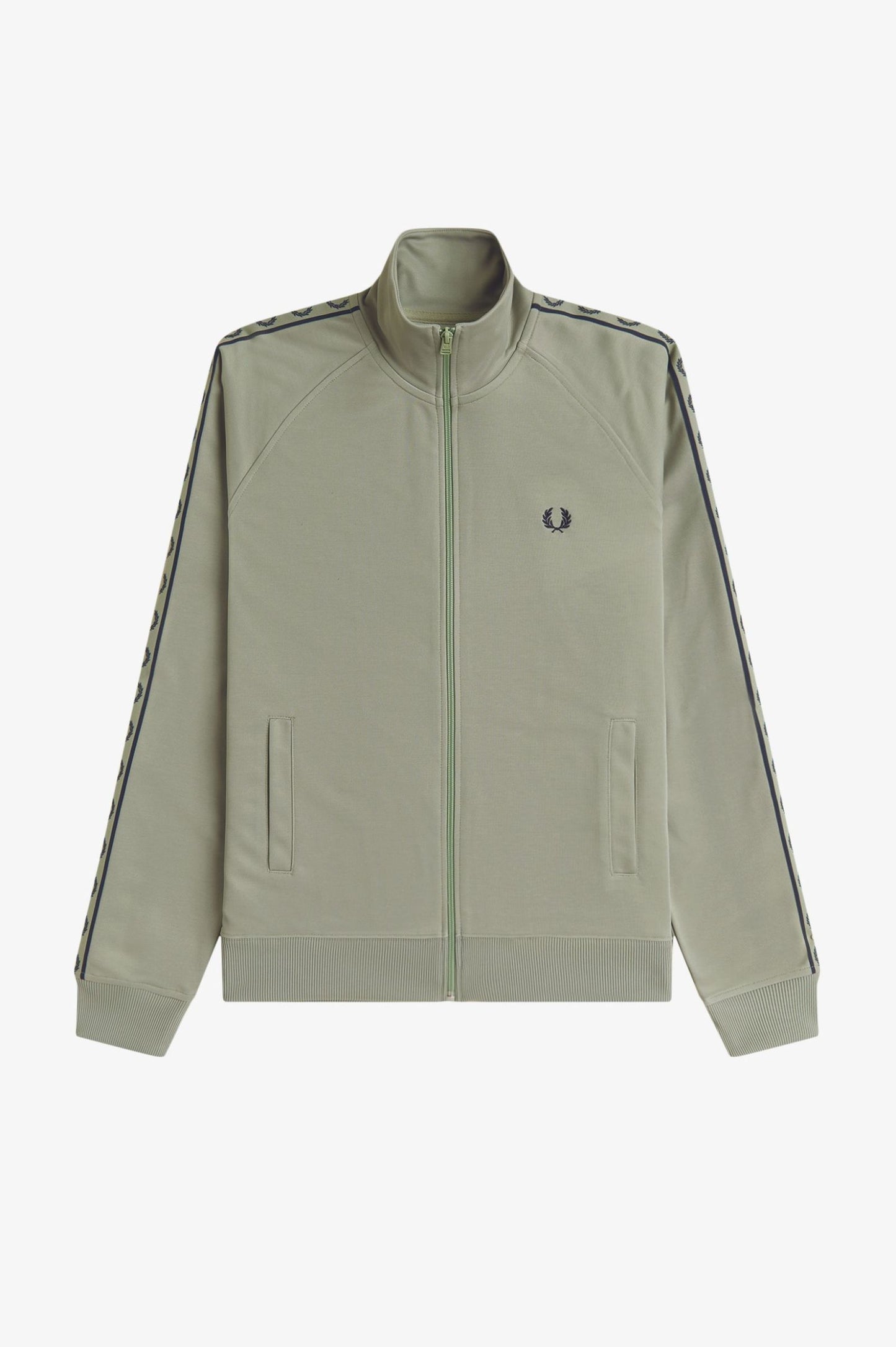 Fred Perry J5557 Contrast Tape Track Jacket - Seagrass/Navy