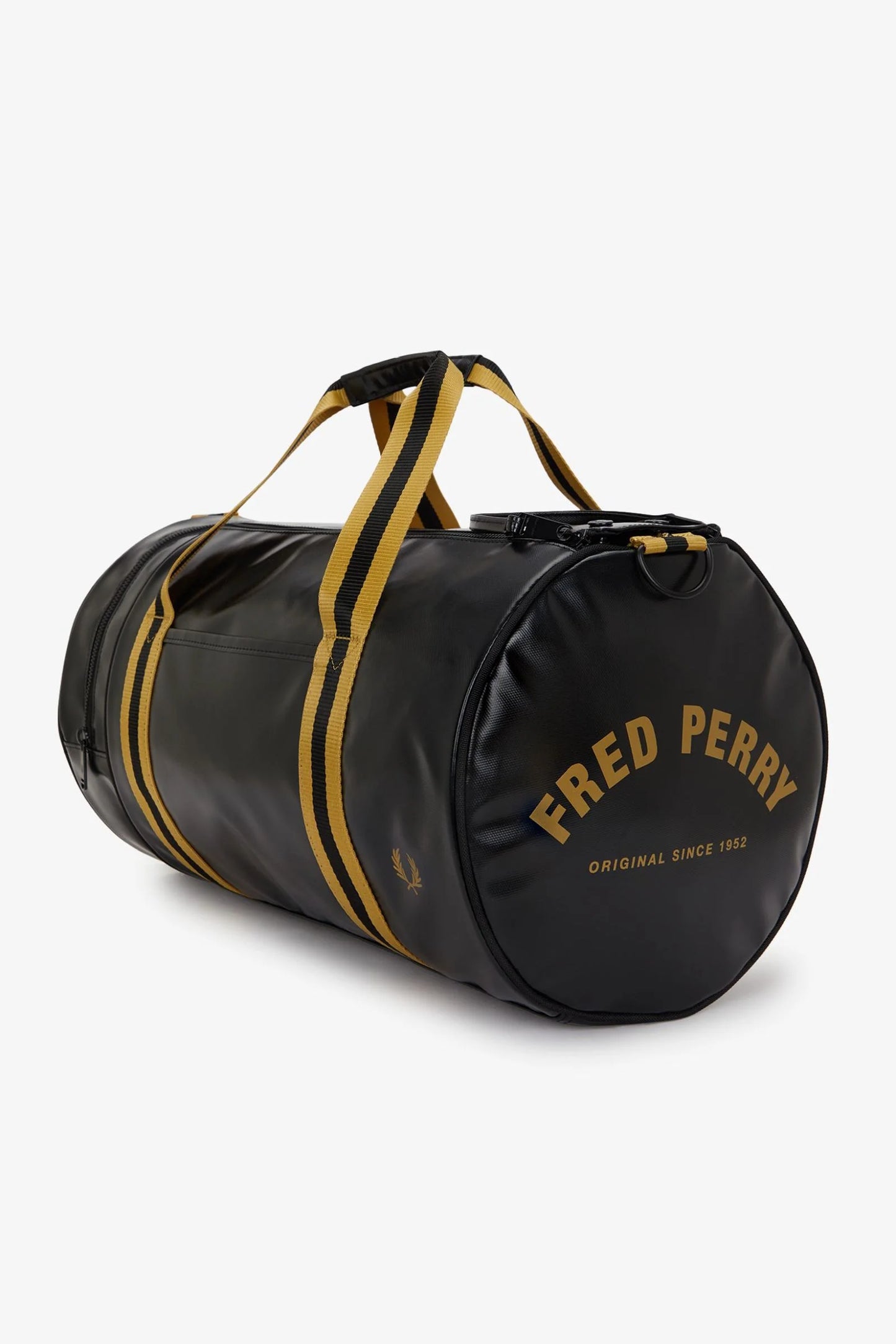 Fred Perry L3352 Tipped Classic Barrel Bag - Black/Gold