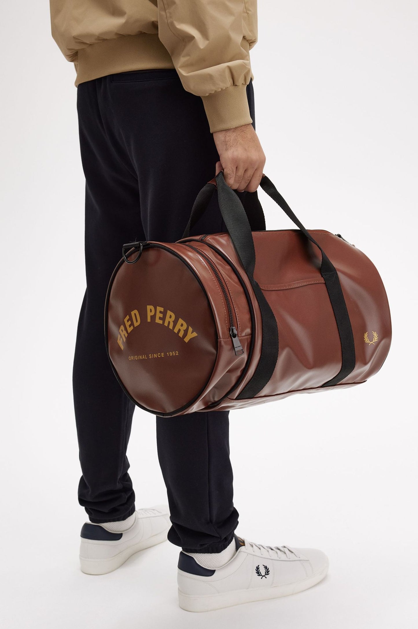 Fred Perry Classic Tonal Barrel Bag - Whiskey Brown