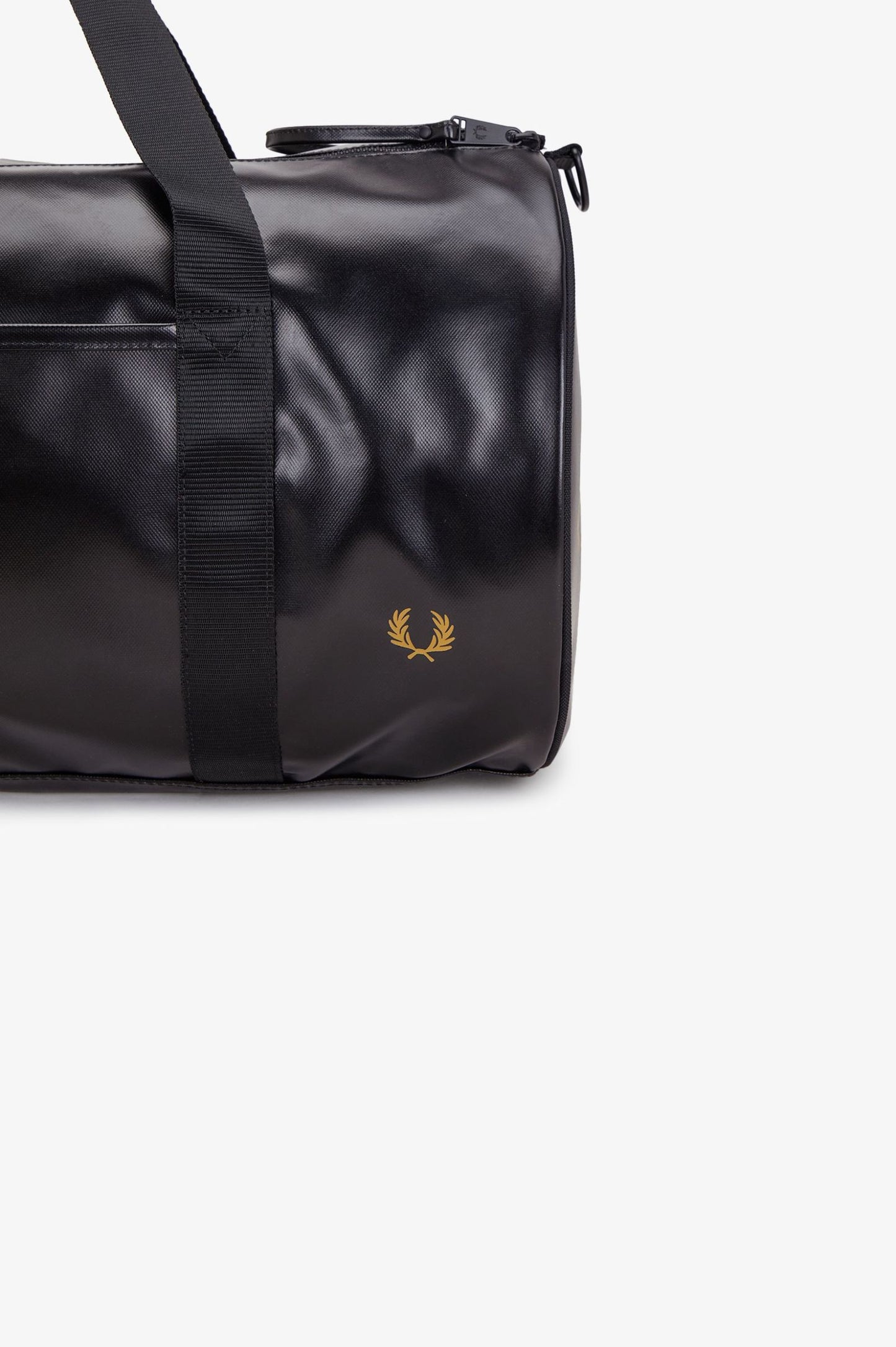 Fred Perry Tonal Large Barrel Bag - Black/Gold