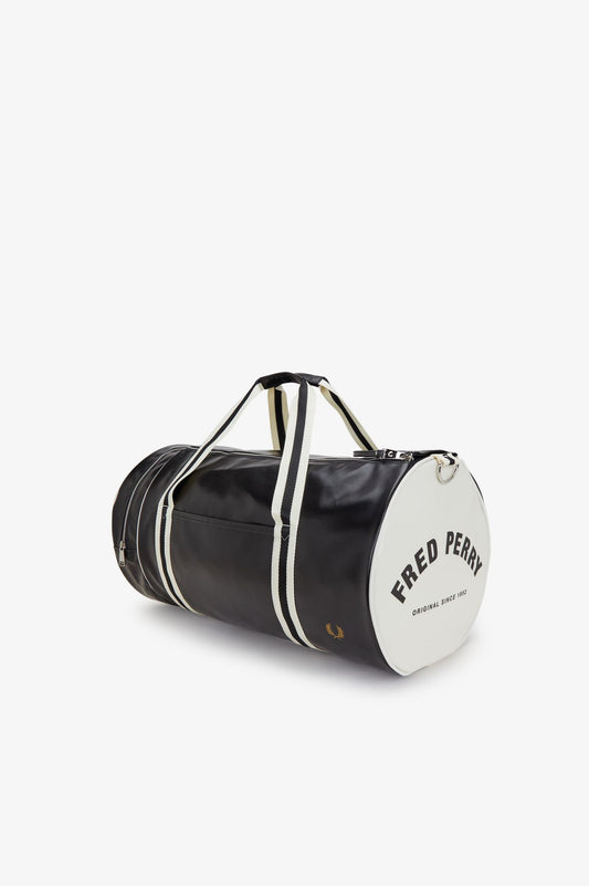 Fred Perry Classic Large Barrel Bag - Black/Ecru