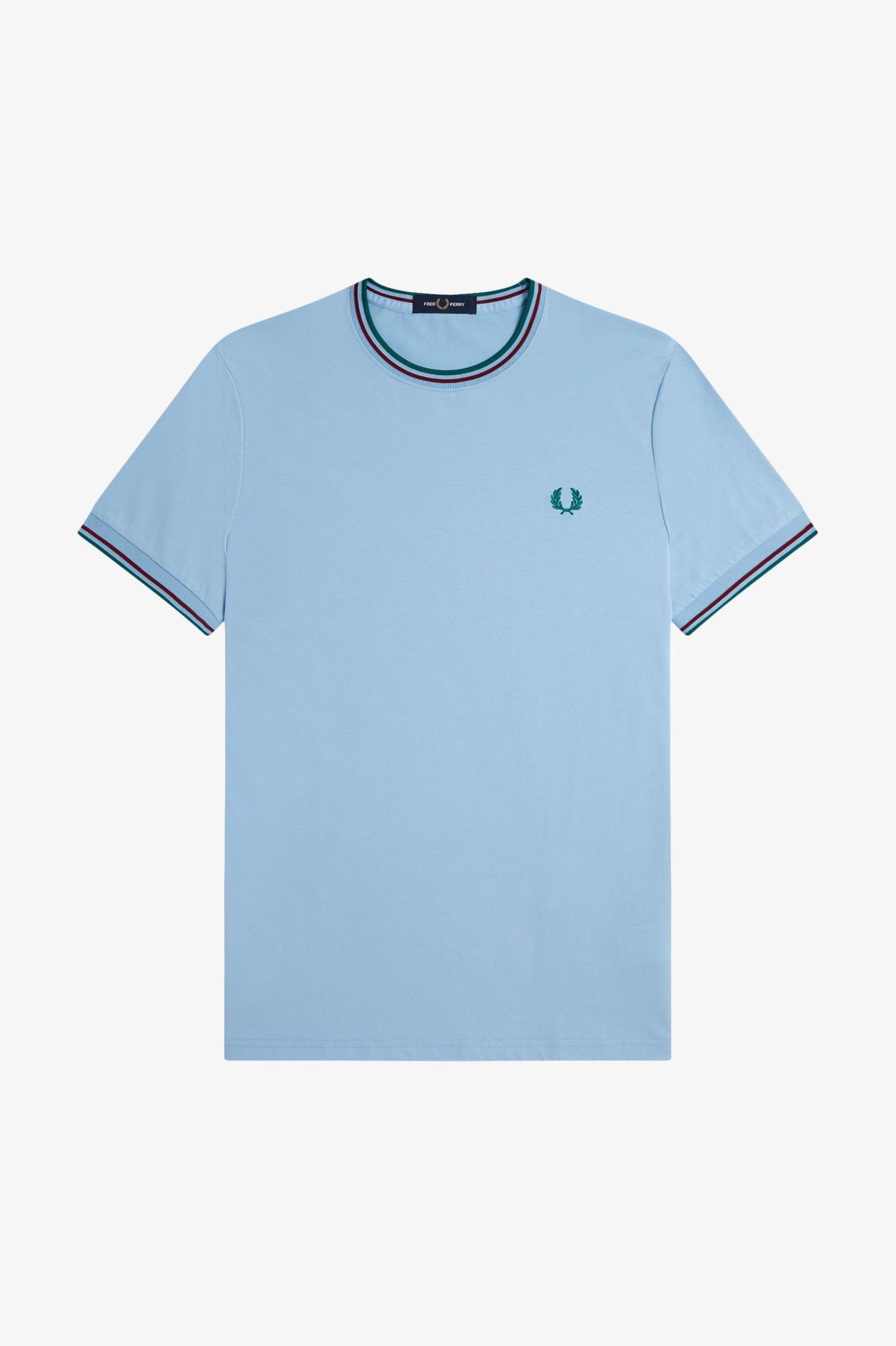 Fred Perry M1588V Twin Tipped T-Shirt - Track Blue/Burnt Red/Sport Green