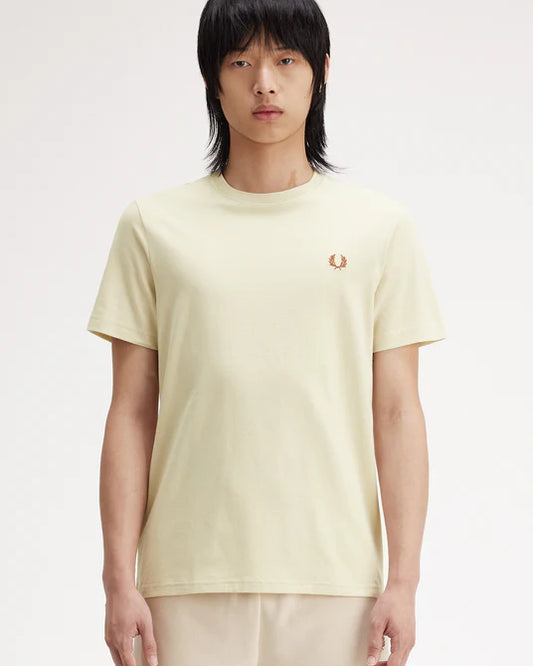 Fred Perry Crew Neck T-Shirt - Oatmeal/Whisky Brown