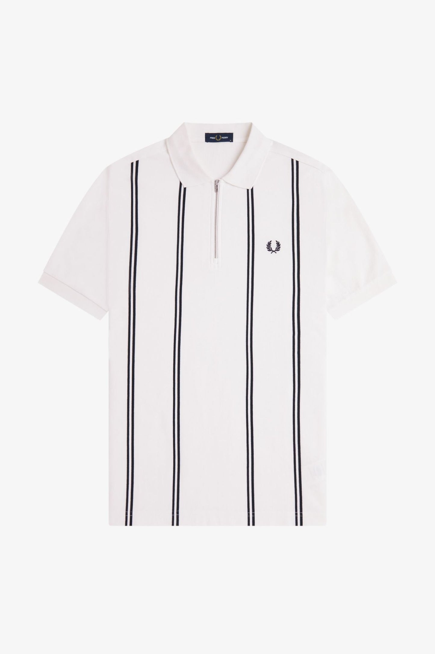 Fred Perry M2419 Vertical Stripe Polo Shirt - Snow White
