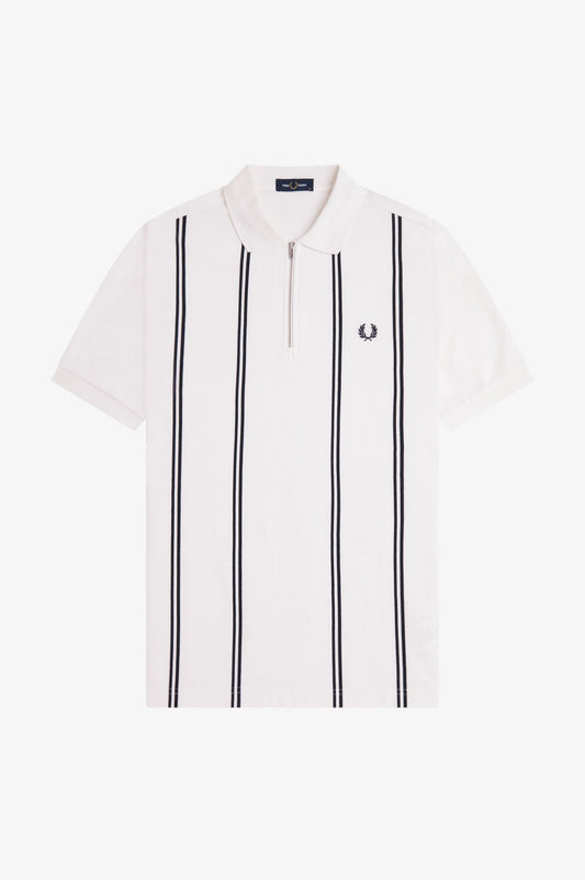 Fred Perry M2419 Vertical Stripe Polo Shirt - Snow White