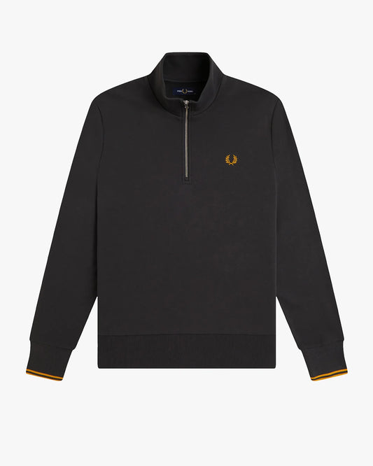 Fred Perry M3574 Half Zip Sweatshirt - Anchor Grey/Golden