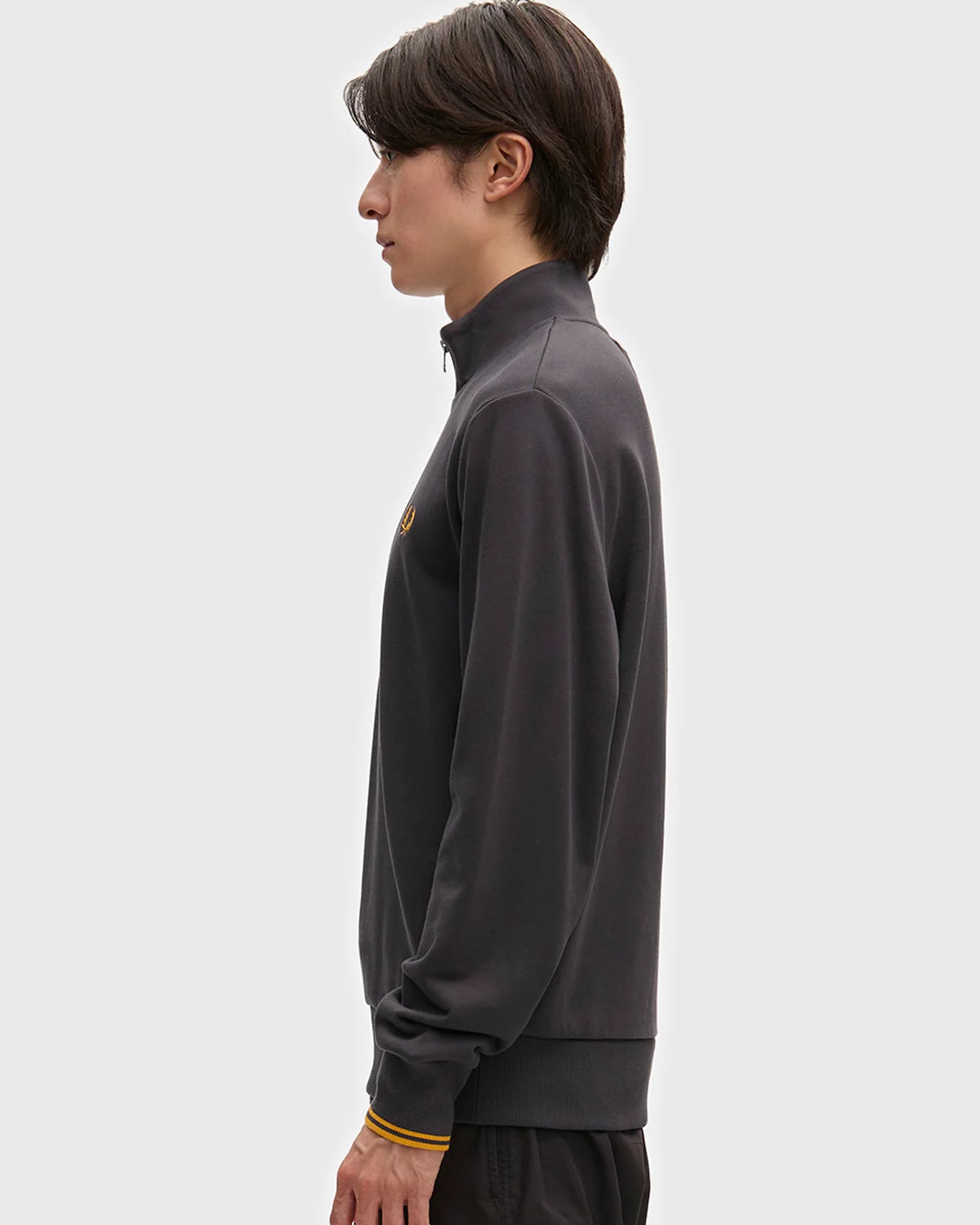 Fred Perry M3574 Half Zip Sweatshirt - Anchor Grey/Golden