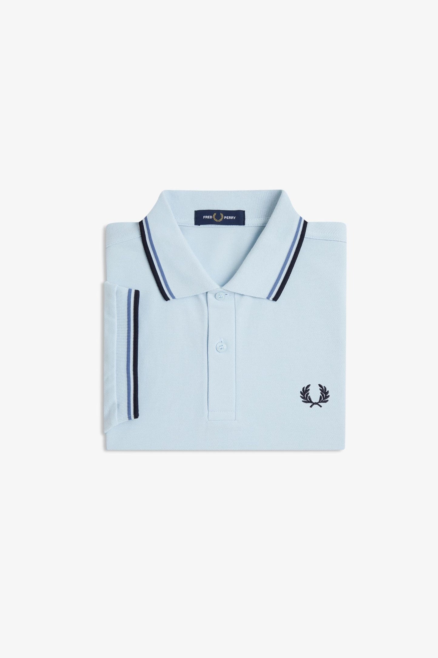 Fred Perry M3600 Twin Tipped Polo Shirt - Light Ice/Ace Blue/Navy