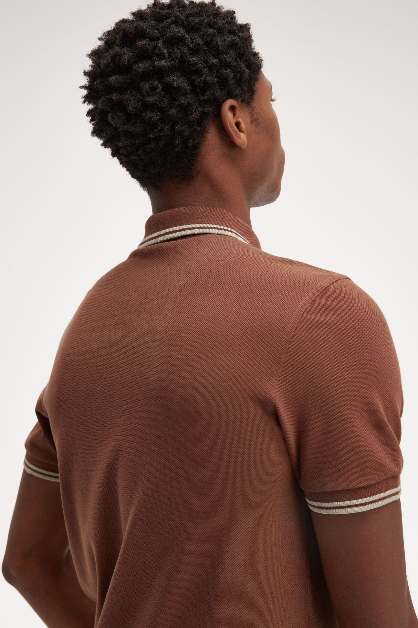 Fred Perry Twin Tipped Polo Shirt - Whisky Brown/Porridge Marl/Porridge Marl