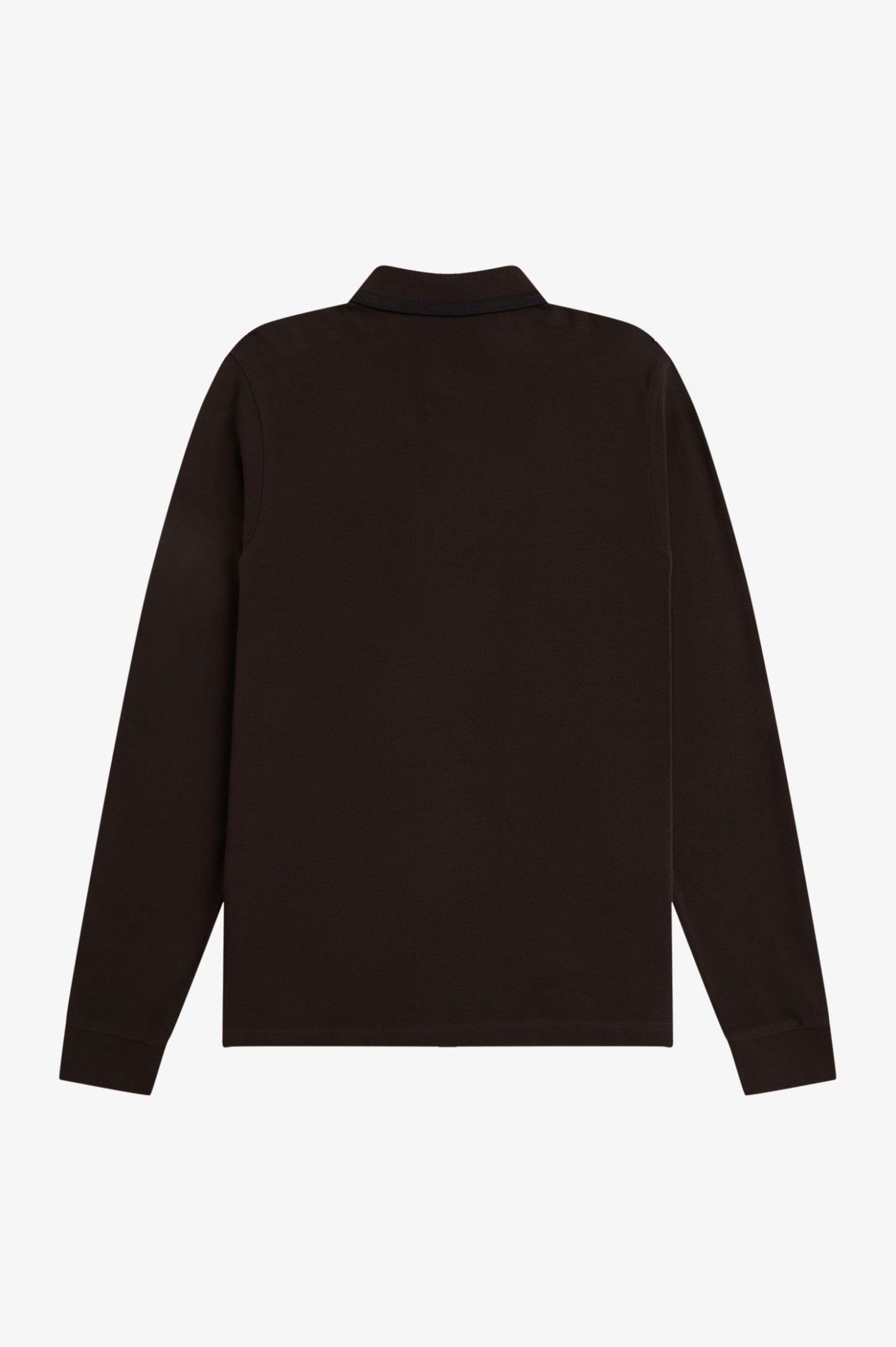 Fred Perry M3636 Long Sleeve Twin Tipped Polo Shirt - Rich Brown/Black/Black