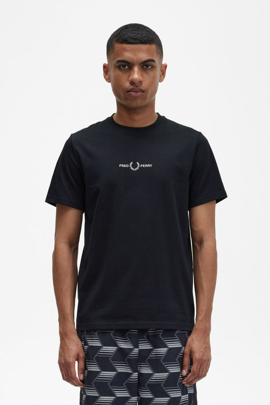 Fred Perry Embroidered T-Shirt - Black